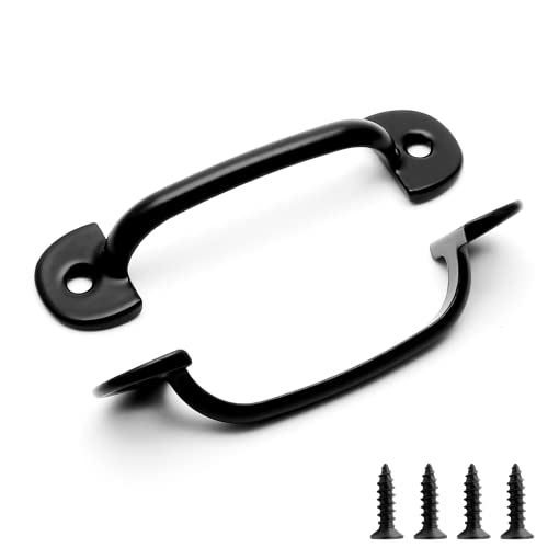 Bivethoi 20pcs 2.36" Small Drawer Handles Vintage Cabinet Pulls, Black Gate Pulls Antique Cupboard Handles with Mounting Screws, for Jewelry Box and Dresser (2 Inch Hole to Hole)​ - Image 1