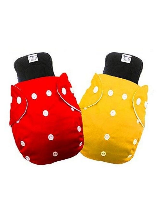 BabyMoon Free Size Reusable 2 Cloth Diaper With 2 Grey Insert Pack Of 4  - Image 2