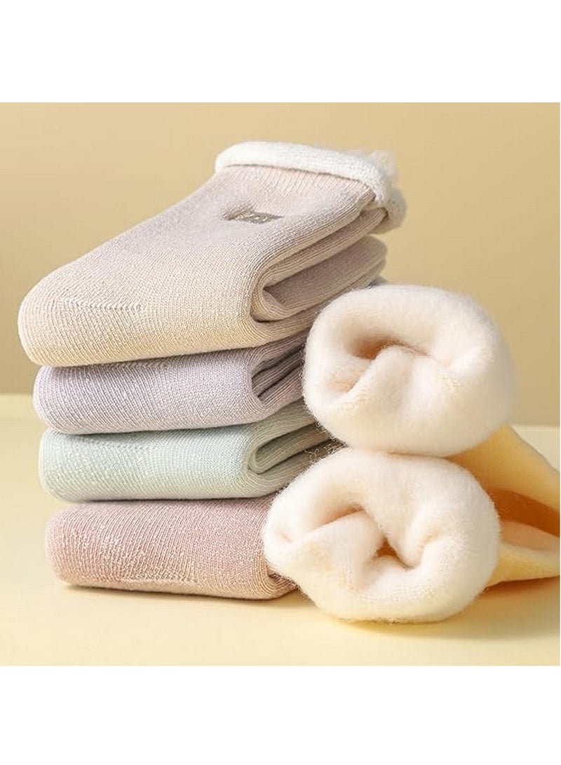 رات سو جوارب نسائية من الصوف السميك والدافئ للغاية، تناسب المقاسات من 23 إلى 27 سم. جوارب شتوية ناعمة وحرارية مريحة، مثالية للاستخدام اليومي والكاجوال. جوارب شتوية للنساء، مثالية كهدية. تحتوي العبوة على 3 أزواج بألوان: أصفر + وردي + بنفسجي. - Image 5