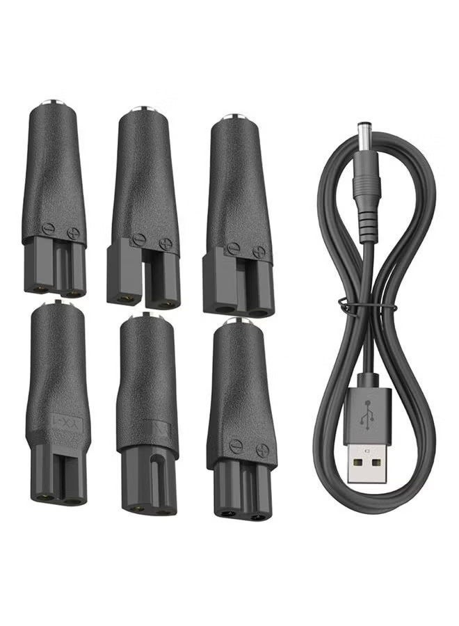 6 In 1 Power Cord 5V Replacement Charger USB adapter Suitable for Electric Hair Clippers, Beard trimmers, Shavers, Beauty Instruments, Desk Lamps, Purifiers - Image 1