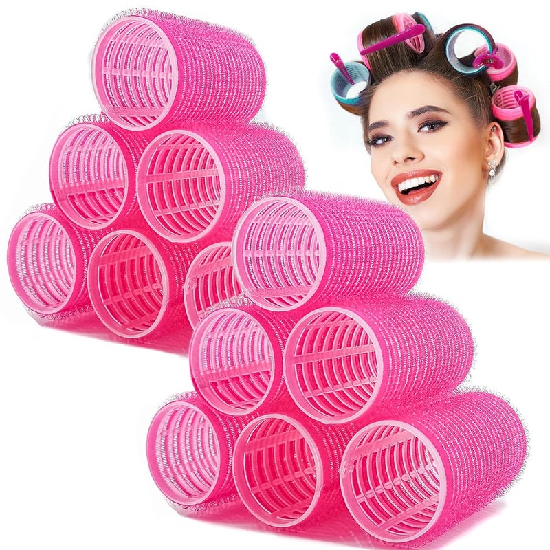 Hair Rollers 12 Pack Self Grip Salon Hairdressing Curlers DIY Curly HairstyleColors May Vary Medium PLUS