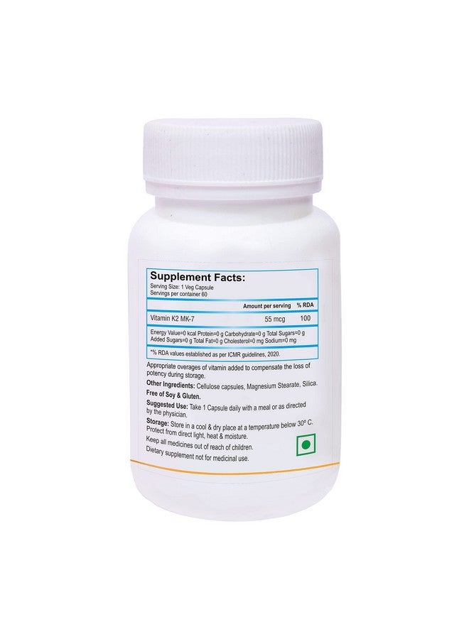 Biotrex Nutraceuticals Vitamin K2 as MK-7 55mcg - K2 MK7 Supplement for Bone and Heart Support - Vit K2 MK7 Formula - K2 Supplements for Daily Wellness - 60 Veg Capsules - Image 2