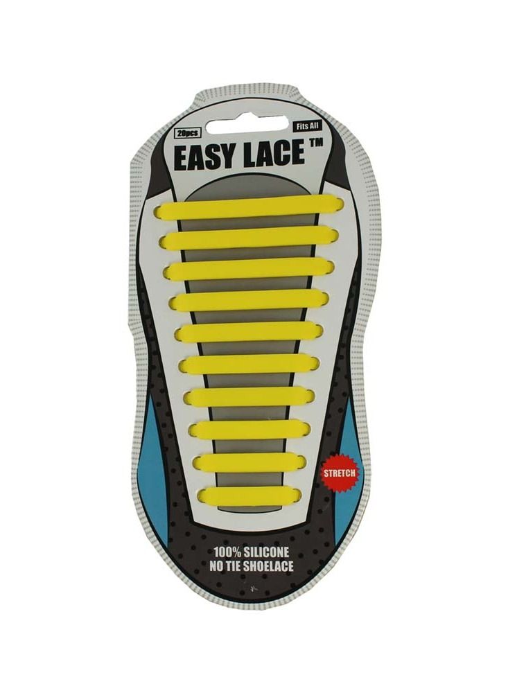 Easy Lace Silicone Shoelaces Flat Yellow