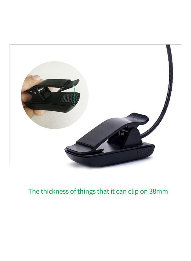 NIBEMINENT 9-LED Rechargeable Clip-On Reading Light With 3 Colour Temperature And Brightness Black - Image 2