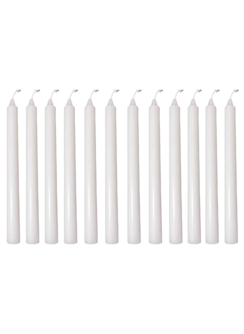 HOME ZONE 12Pcs White Dinner Table Candles Tall Candlesticks Household Candle Stick for Wedding, Dinner - Image 1