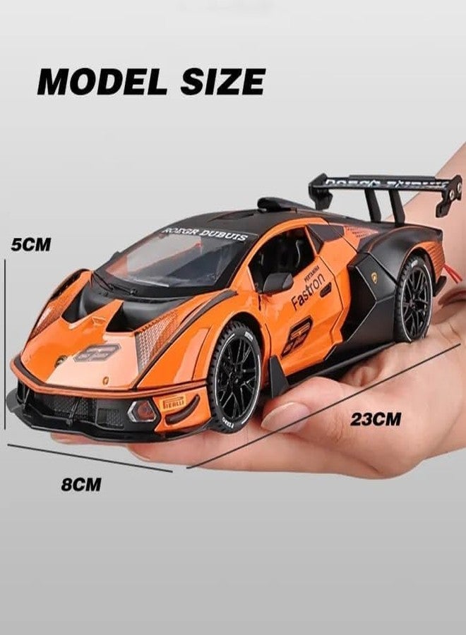 QQ Show سيارة لعبة QQ Show Play Boy 1:24 Lambo SCV12 مصنوعة من سبيكة معدنية مصبوبة، تعمل بنظام السحب للخلف، مزودة بأبواب قابلة للفتح وإضاءة وموسيقى، مناسبة للأطفال (متعددة الألوان). - Image 3