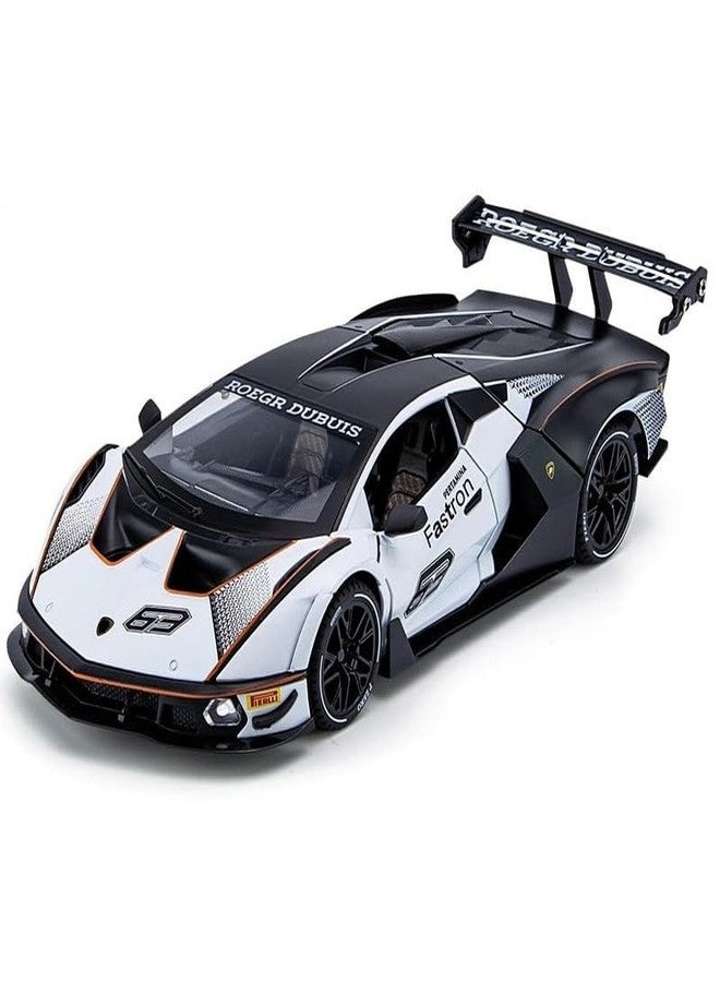QQ Show سيارة لعبة QQ Show Play Boy 1:24 Lambo SCV12 مصنوعة من سبيكة معدنية مصبوبة، تعمل بنظام السحب للخلف، مزودة بأبواب قابلة للفتح وإضاءة وموسيقى، مناسبة للأطفال (متعددة الألوان). - Image 1