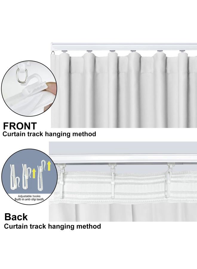 cbsroro Room Divider Blackout Curtain Track Curtains Wall Dividers Panels Screen for Living Rooms Bedroom Office Privacy Partition Separation, W100 × L96 Inch,1 Panel, White - Image 5