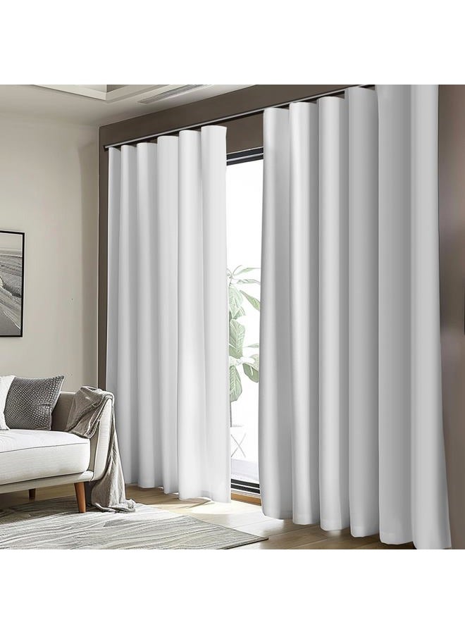 cbsroro Room Divider Blackout Curtain Track Curtains Wall Dividers Panels Screen for Living Rooms Bedroom Office Privacy Partition Separation, W100 × L96 Inch,1 Panel, White - Image 3