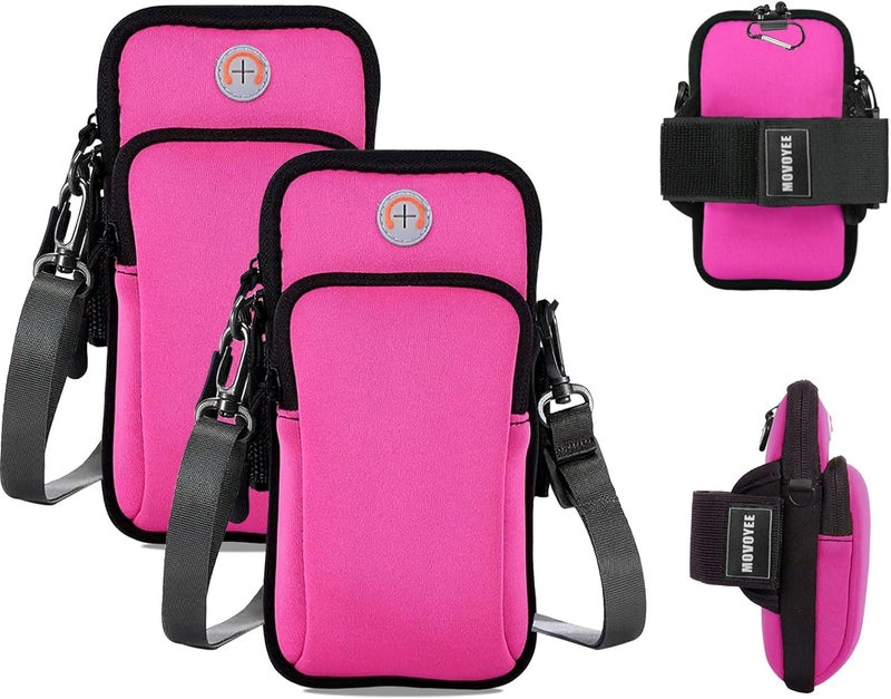 MOVOYEE Phone Holder for Running Armband Cell Phone Holder,2 Pack Small Purses for Women Crossbody Kids,iPhone 16 16e 15 14 13 12 11 Pro Max Xs Xr X Plus Mini Galaxy Ultra S25 Note Bags Gym Arm Bands - Image 1