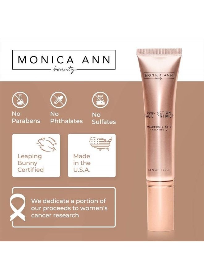 Monica Ann Beauty - Dual-Action Face Primer - 15 mL | Hydrating Makeup Primer With Vitamin C & Hyaluronic Acid | Smoothing Translucent Matte Pore Minimizer | Foundation Primer For Any Skin Tone - Image 1