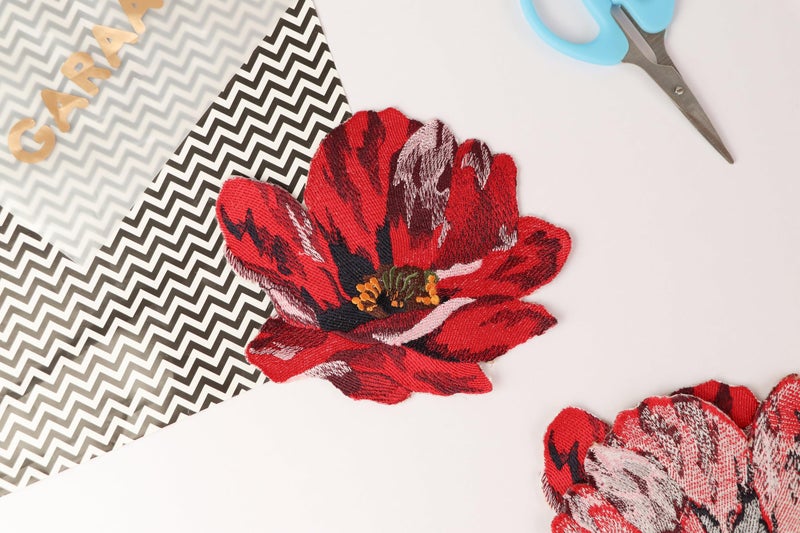GARAAN - Machine Embroidered Applique, Embroidery Patch, Sew on Patches, DIY Projects, Poppy Flower Red(Pack of 3) - Image 4