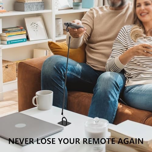HaisWonsa Retractable TV Remote Tether - 10ft Leash Attachment, Never Lose Your Remote Again, Keeper With Bed Cable Lanyard Lock Retriever - Image 2
