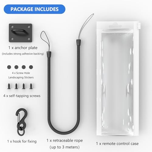 HaisWonsa Retractable TV Remote Tether - 10ft Leash Attachment, Never Lose Your Remote Again, Keeper With Bed Cable Lanyard Lock Retriever - Image 5
