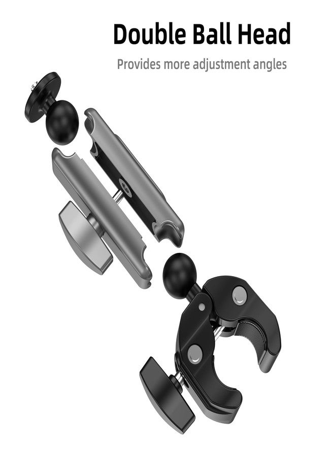 Cakrurt Bike/Bicycle/Motorcycle Handlebar Clamp Mount - with 360° Dual Ball Head, for Insta360 X5/X4, DJI Osmo 360, Osmo Action 5 Pro, Osmo Action 4, GoPro Max, Hero 13/12 - Action Camera Accessories - Image 3