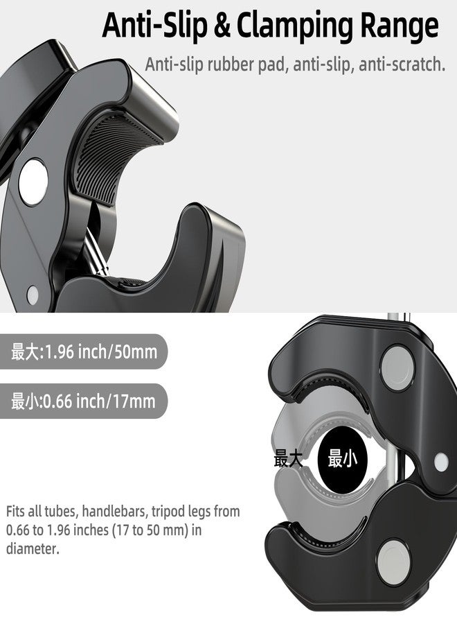 Cakrurt Bike/Bicycle/Motorcycle Handlebar Clamp Mount - with 360° Dual Ball Head, for Insta360 X5/X4, DJI Osmo 360, Osmo Action 5 Pro, Osmo Action 4, GoPro Max, Hero 13/12 - Action Camera Accessories - Image 2