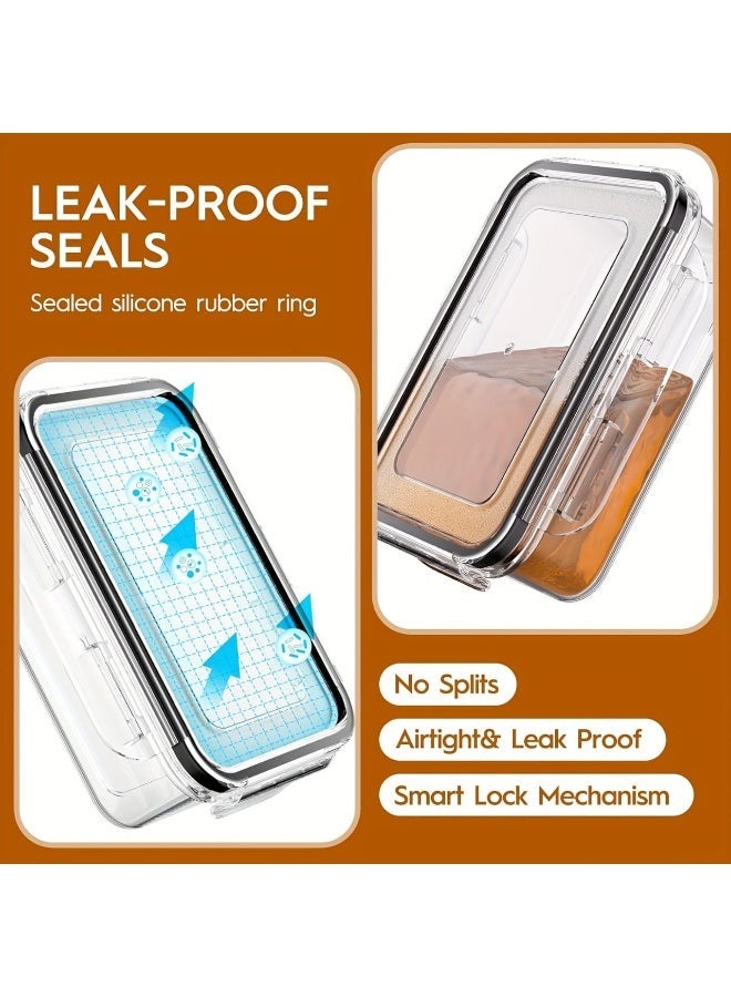 كليكسيمبل مجموعة حاويات تخزين طعام كبيرة من ٥٠ قطعة (٢٥ حاوية محكمة الإغلاق + ٢٥ غطاءً) مع قلم تحديد وملصقات | خالية من مادة BPA، قابلة للتكديس، مانعة للتسرب | آمنة للاستخدام في الميكروويف والفريزر لتحضير الوجبات وتنظيم المطبخ - Image 4