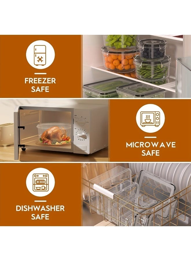 كليكسيمبل مجموعة حاويات تخزين طعام كبيرة من ٥٠ قطعة (٢٥ حاوية محكمة الإغلاق + ٢٥ غطاءً) مع قلم تحديد وملصقات | خالية من مادة BPA، قابلة للتكديس، مانعة للتسرب | آمنة للاستخدام في الميكروويف والفريزر لتحضير الوجبات وتنظيم المطبخ - Image 3