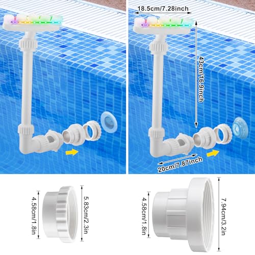 Reallnaive 2025 Solar Pool Fountain for Above and Inground LED 360° Adjustable Fountain for Swimming Pool Sprayer Waterfall Sprinkler with 7 Color LED Light Fun Waterfall Sprayer for Above Inground - Image 2