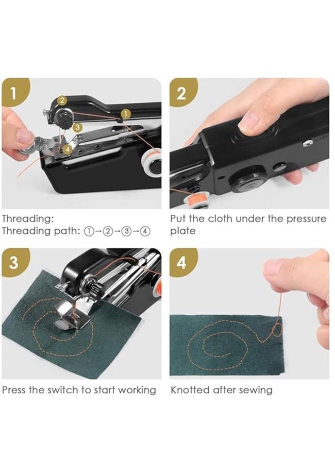 Furtey Handheld Sewing Machine,Mini Sewing Machine for Beginners and Adults Quick Stitching,Portable Sewing Machine with Sewing Supplies Suitable for Home,Travel,DIY  - Image 5