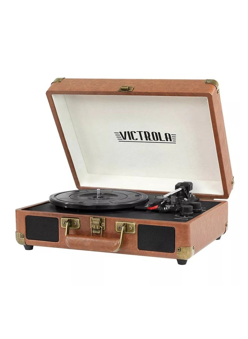 Victrola Journey Vintage Bluetooth Suitcase Vinyl Record Player Portable 3-Speed LP Turntable with Built-in Stereo Speakers Aux-In RCA Out Elegant Color - Image 1
