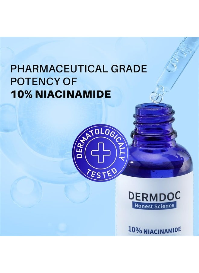 DermDoc - 10% Niacinamide Face Serum, 30ml | All Skin Types | Improves Skin Texture | Hydrates and Moisturizes - Image 1