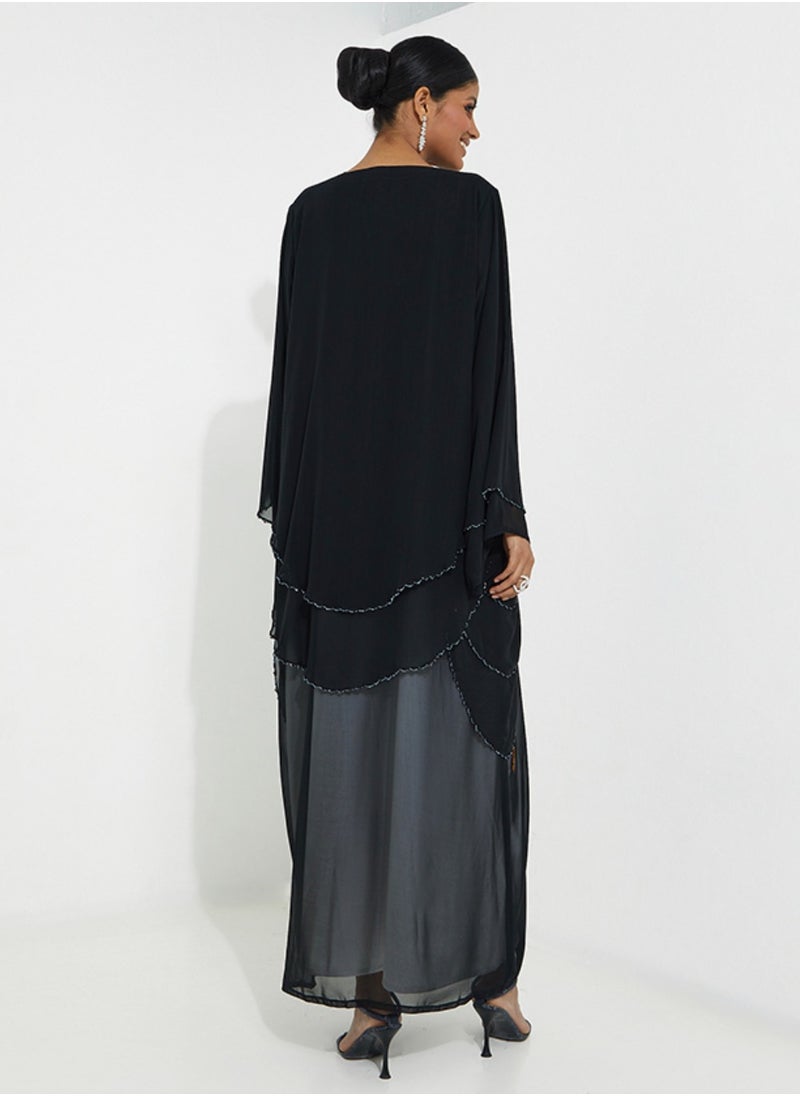 Rosette Abaya - Elegant Embroidery Abaya - Image 1