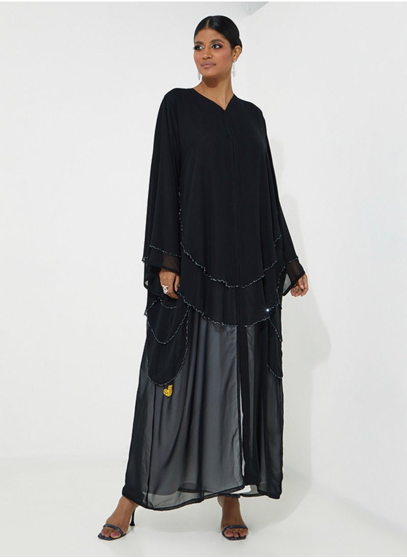 Rosette Abaya - Elegant Embroidery Abaya - Image 1