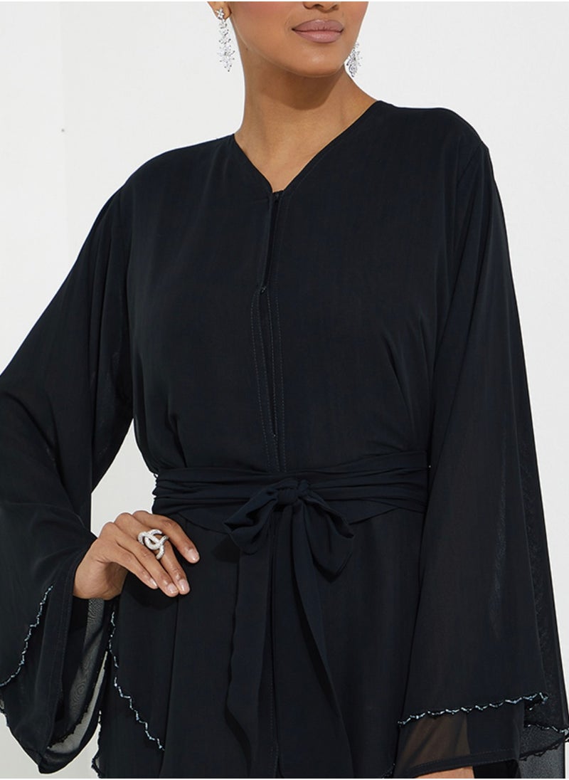 Rosette Abaya - Elegant Embroidery Abaya - Image 1