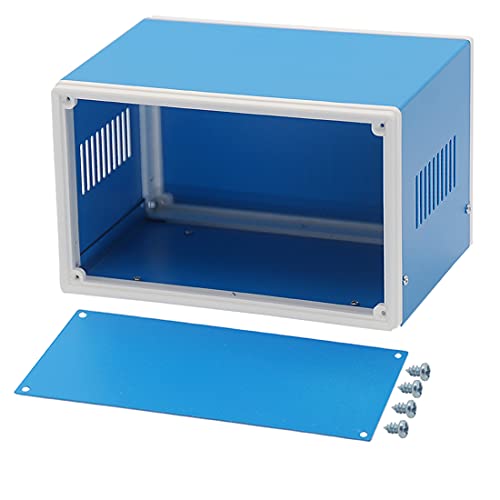 Zulkit Electronic Enclosures Blue Metal Enclosure Project Case DIY Box Junction Case Enclosure Preventive Case (7.1" x 4.3" x 5.1") - Image 1