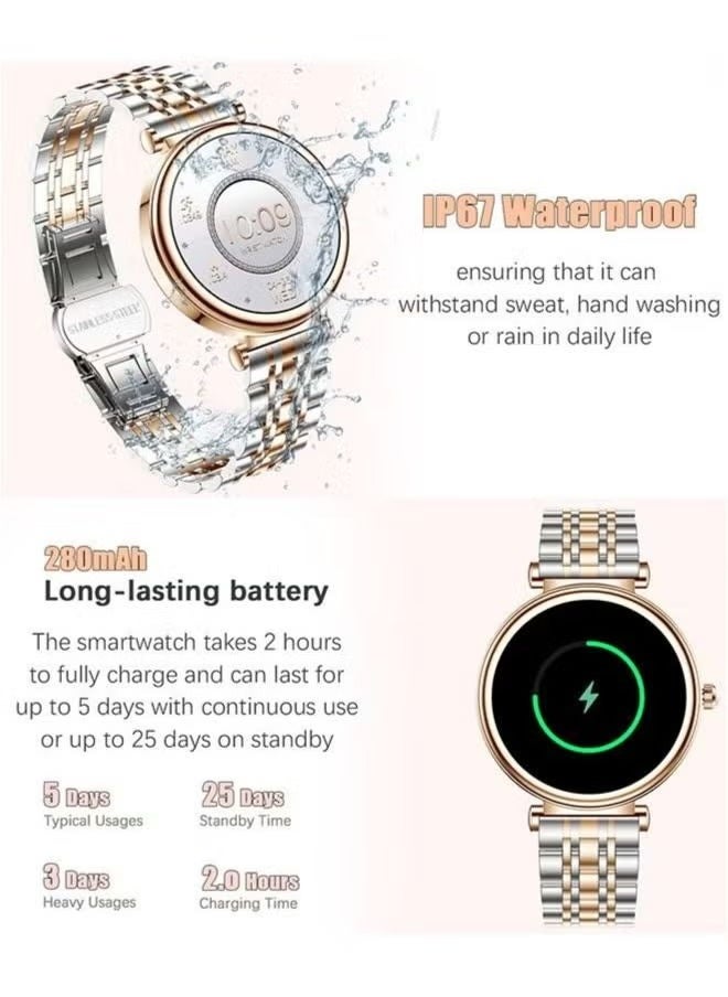 RollsTimi  Ladies smart watch, 1.27" high-definition touch screen, sports fitness tracker and heart rate measurement, waterproof smart watch, exquisite appearance, fashionable design  - Image 3
