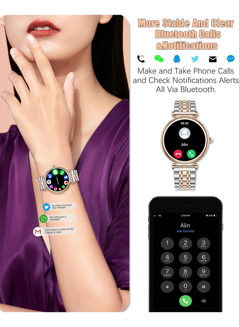 RollsTimi  Ladies smart watch, 1.27" high-definition touch screen, sports fitness tracker and heart rate measurement, waterproof smart watch, exquisite appearance, fashionable design - Image 2