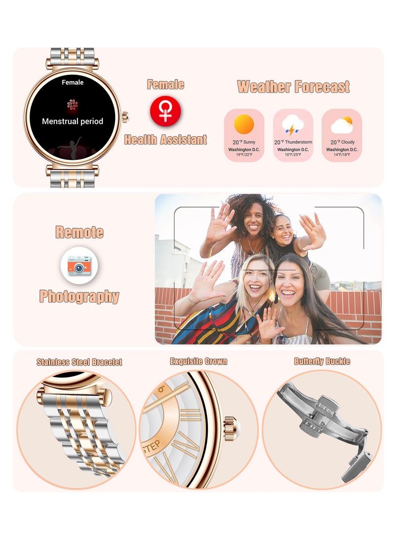 RollsTimi  Ladies smart watch, 1.27" high-definition touch screen, sports fitness tracker and heart rate measurement, waterproof smart watch, exquisite appearance, fashionable design - Image 4