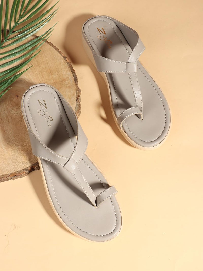 ZaySoo Womens Stylish Flat Sandals (Grey, UK Footwear Size System, Adult, Women, Numeric, Medium, 6) - Image 3