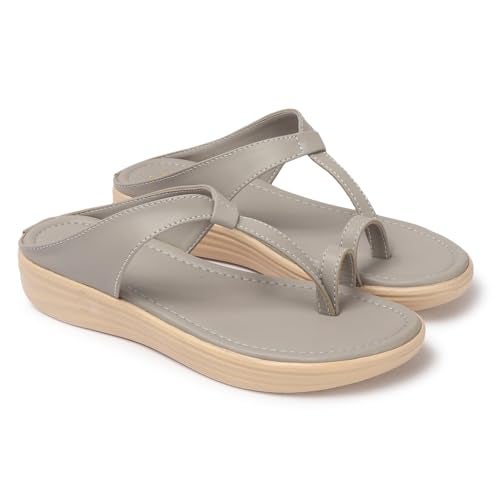 ZaySoo Womens Stylish Flat Sandals (Grey, UK Footwear Size System, Adult, Women, Numeric, Medium, 6) - Image 1