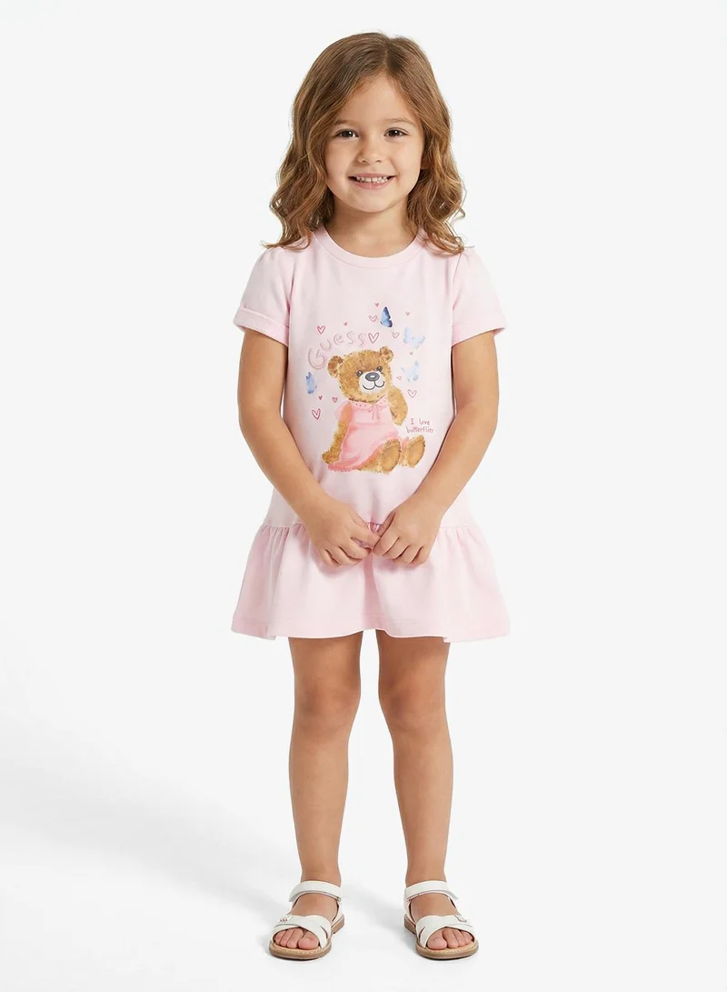 جس فستان أطفال بأكمام طويلة وسروال داخلي