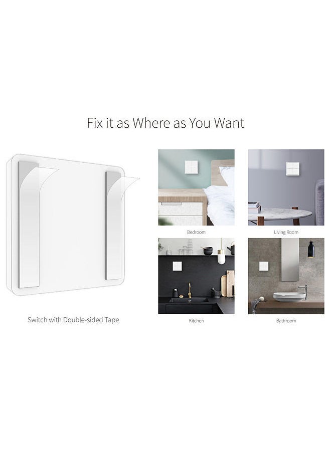 Tuya ZigBee Wireless Smarts Scene Switch 4 Gang Scenario Switch 4 Road Slab Scene Keys Switch Tuya Smarts Home Assistant Smarts Home Automation Compatible with Alexa, Google Home, Siri, Smarts Life