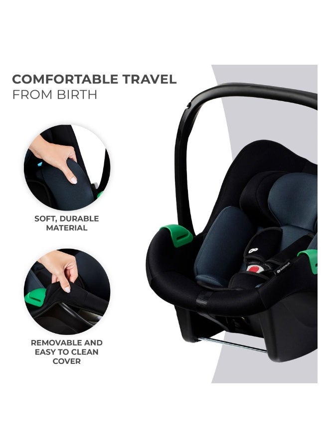 Kinderkraft MINK PRO i-Size Infant Car Seat & MINK FX Base – Rear-Facing - 0-13 kg (40-75 cm)  with ISOFIX - Black - Image 2