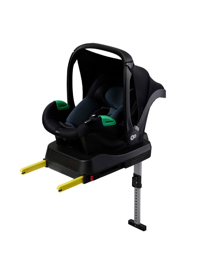 Kinderkraft MINK PRO i-Size Infant Car Seat & MINK FX Base – Rear-Facing - 0-13 kg (40-75 cm)  with ISOFIX - Black - Image 1