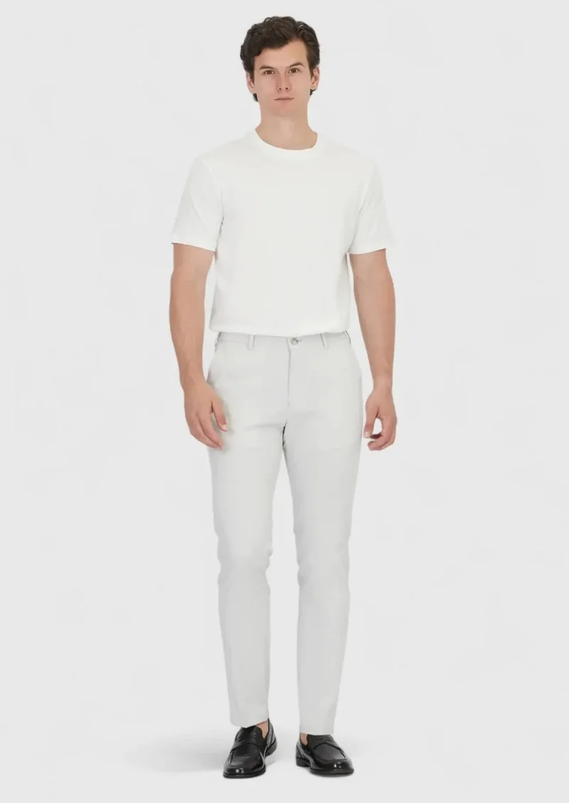 RAMSEY Light Grey Weaving Jogging Fit Casual Trousers