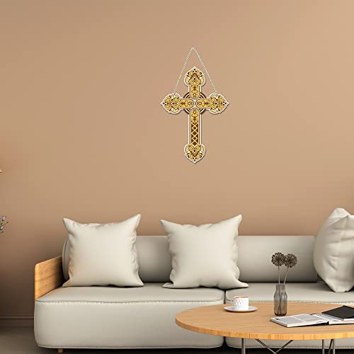 Artvibes Traditional Christian Holy Cross Designer Wooden Wall Hanging Decoration Items for Living Room | Spiritual Decor Items | Wall Poster | Modern Decor Items | Unique Gift (WH_5512N) - Image 4