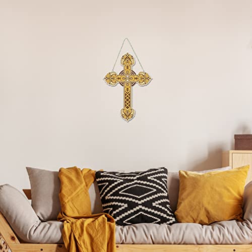 Artvibes Traditional Christian Holy Cross Designer Wooden Wall Hanging Decoration Items for Living Room | Spiritual Decor Items | Wall Poster | Modern Decor Items | Unique Gift (WH_5512N) - Image 3