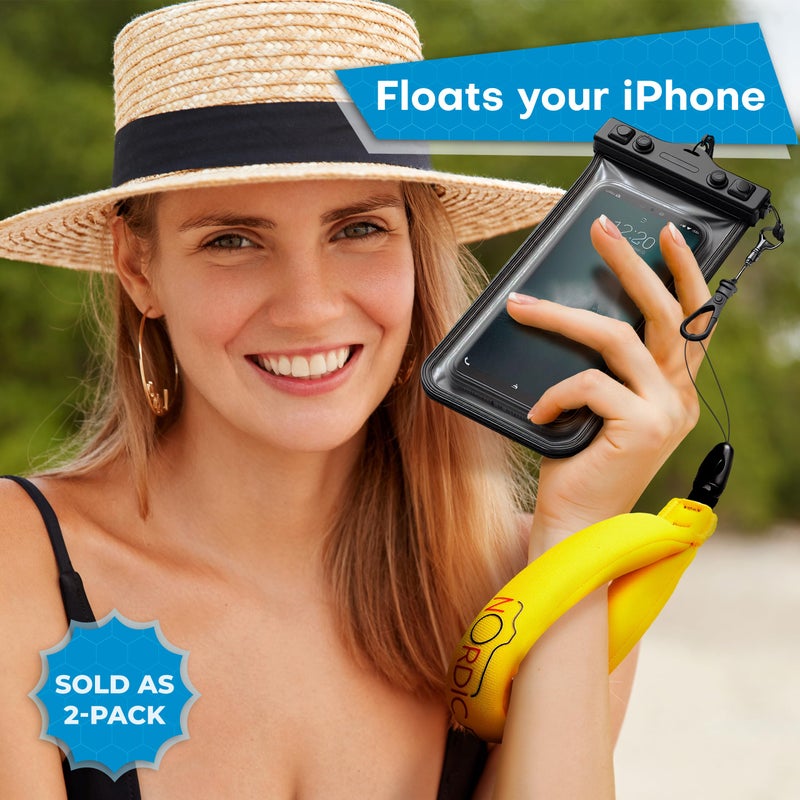 Nordic Flash Waterproof Camera Float (2-pack) Floating Strap for GoPro Hero12, DJI Action 4, Insta360 Ace Pro, Olympus Tough TG-6, & Many More Action Cameras and Phones - Yellow - Image 2