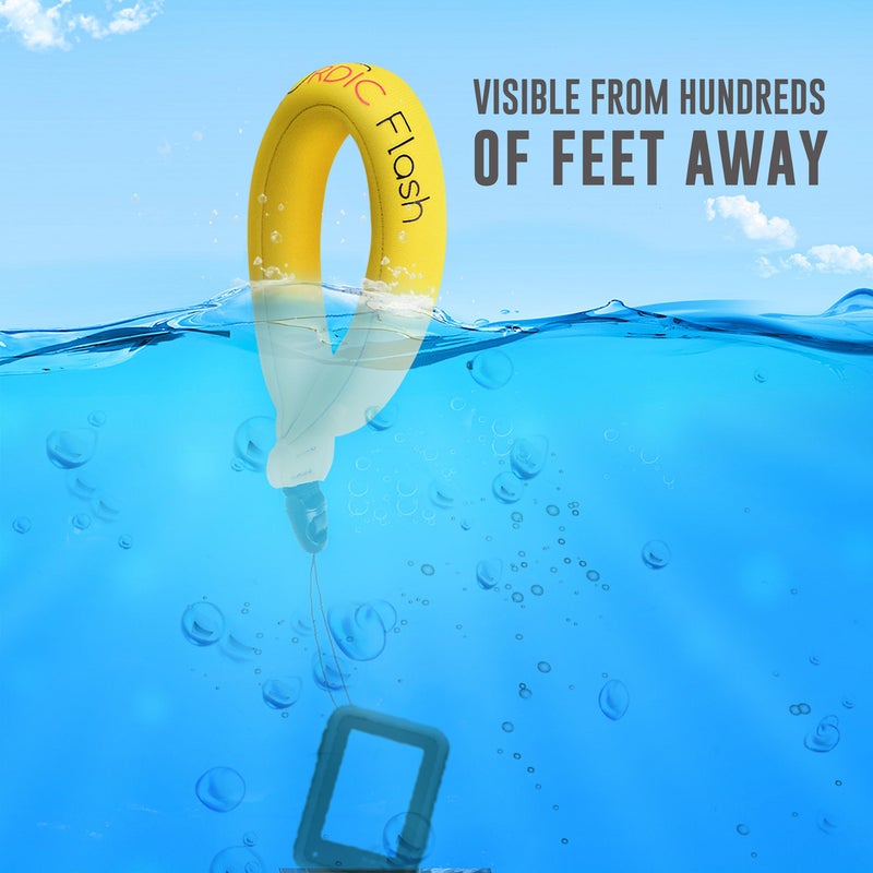 Nordic Flash Waterproof Camera Float (2-pack) Floating Strap for GoPro Hero12, DJI Action 4, Insta360 Ace Pro, Olympus Tough TG-6, & Many More Action Cameras and Phones - Yellow - Image 3