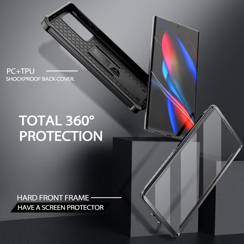 Dexnor for Samsung Galaxy Note 20 Ultra 5G Case, [Built in Screen Protector and Kickstand] Heavy Duty Military Grade Protection Shockproof Protective Cover for Samsung Galaxy Note 20 Ultra Black - Image 3