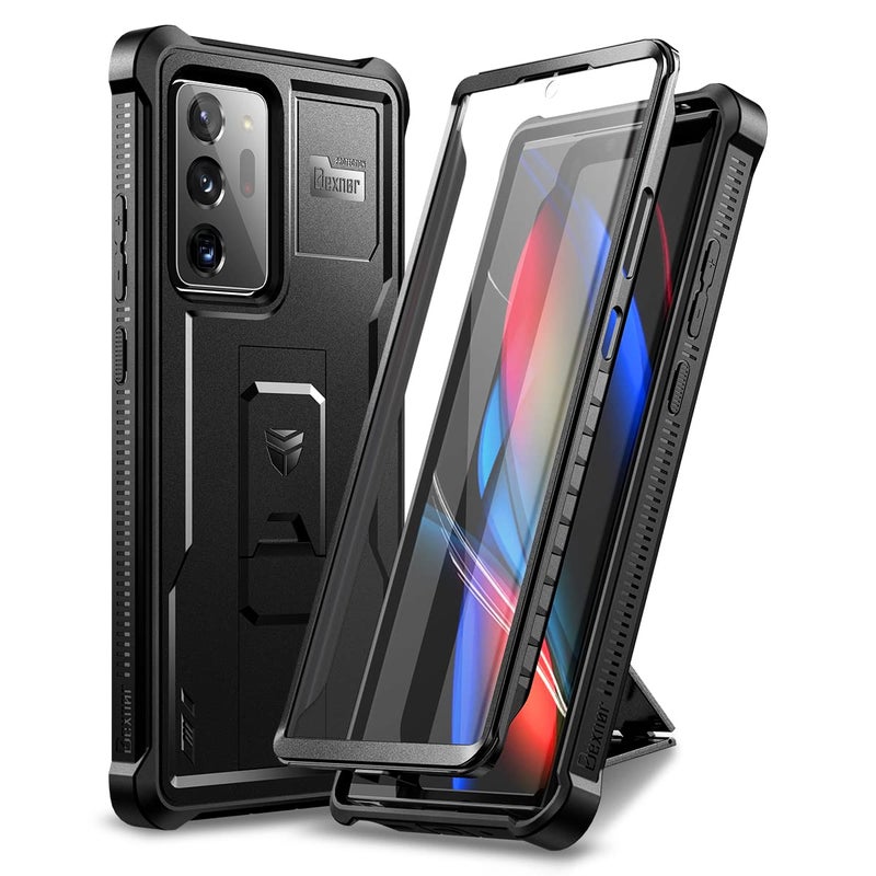 Dexnor for Samsung Galaxy Note 20 Ultra 5G Case, [Built in Screen Protector and Kickstand] Heavy Duty Military Grade Protection Shockproof Protective Cover for Samsung Galaxy Note 20 Ultra Black - Image 1