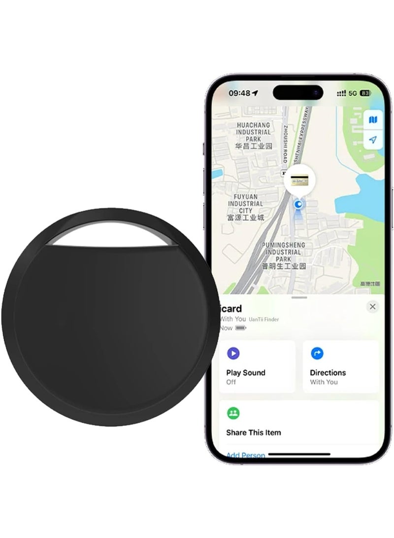 UanTii Smart Tag for Air Tag Key Finder Pet Wallet Bike Bluetooth Anti-lost Alarm Works with iOS Find My System (Black 1pcs) - Image 1
