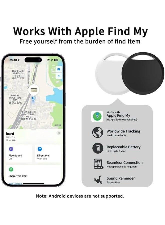 UanTii Smart Tag for Air Tag Key Finder Pet Wallet Bike Bluetooth Anti-lost Alarm Works with iOS Find My System (Black 1pcs) - Image 4