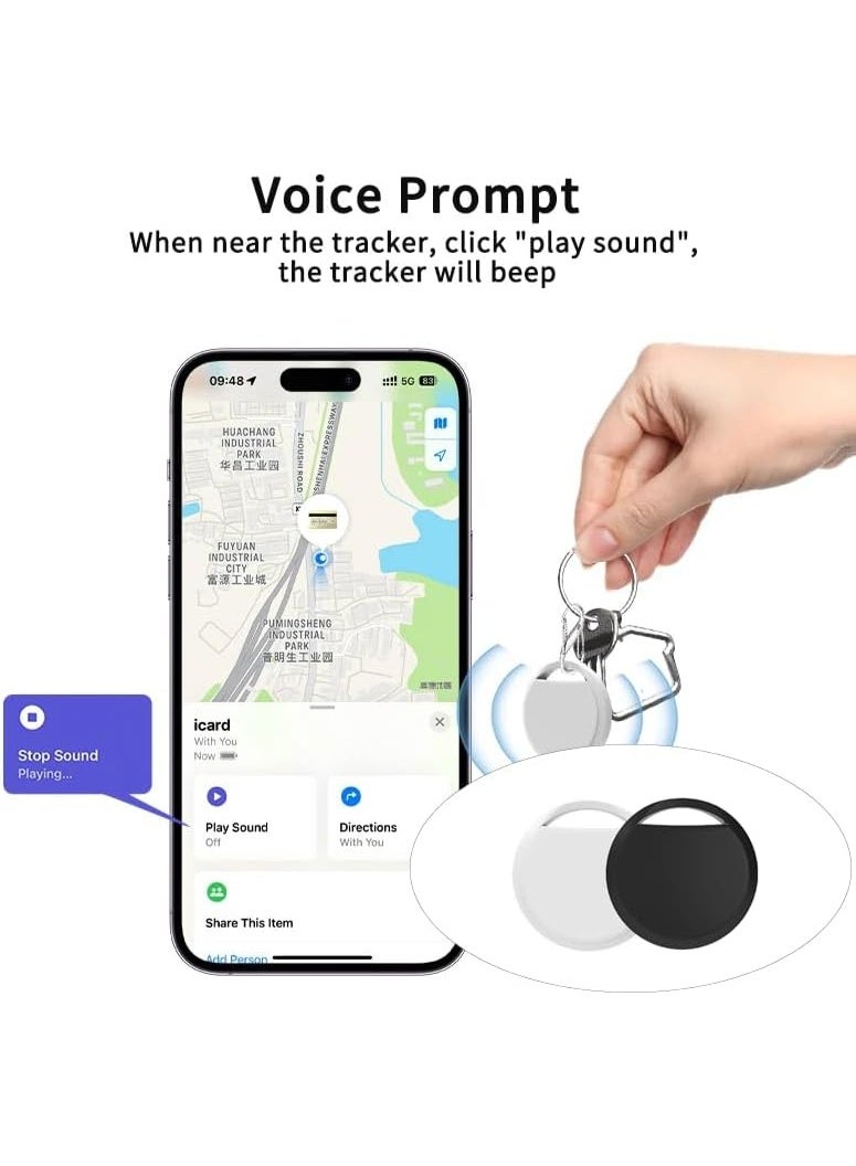 UanTii Smart Tag for Air Tag Key Finder Pet Wallet Bike Bluetooth Anti-lost Alarm Works with iOS Find My System (Black 1pcs) - Image 2
