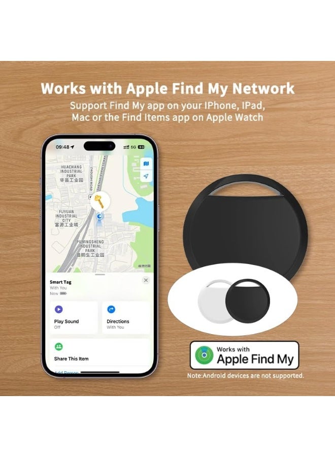 UanTii Smart Tag for Air Tag Key Finder Pet Wallet Bike Bluetooth Anti-lost Alarm Works with iOS Find My System (Black 1pcs) - Image 3